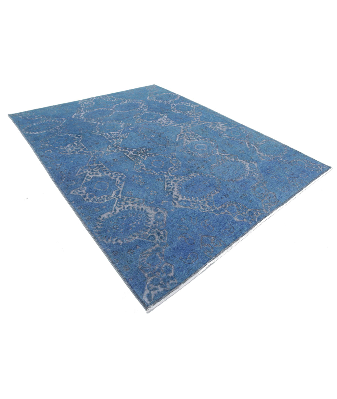 Onyx 7'8'' X 9'5'' Hand-Knotted Wool Rug 7'8'' x 9'5'' (230 X 283) / Blue / Blue