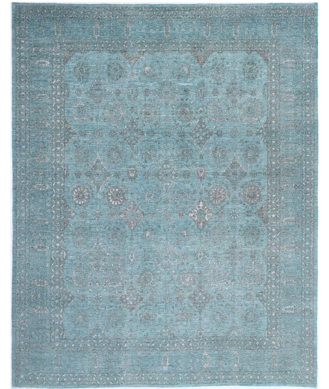 Onyx 12'0'' X 14'9'' Hand-Knotted Wool Rug 12'0'' x 14'9'' (360 X 443) / Green / Blue