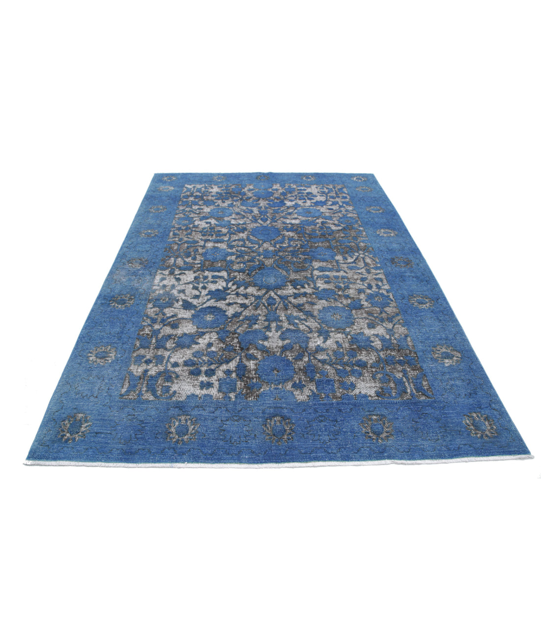 Onyx 6'2'' X 8'6'' Hand-Knotted Wool Rug 6'2'' x 8'6'' (185 X 255) / Blue / Blue