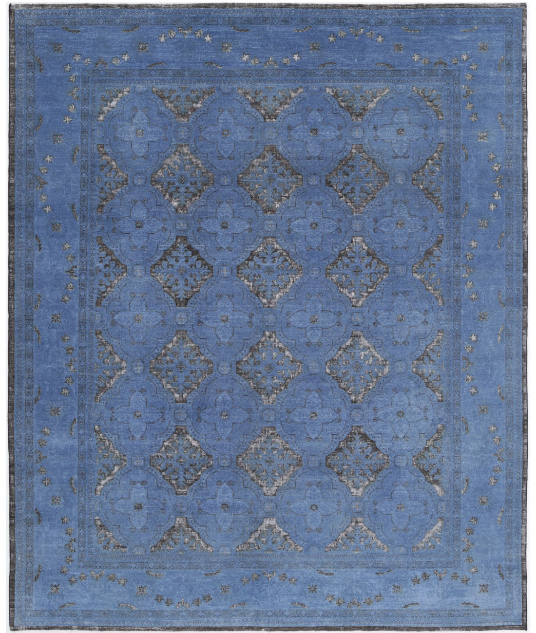 Onyx 8'1'' X 9'9'' Hand-Knotted Wool Rug 8'1'' x 9'9'' (243 X 293) / Blue / Blue