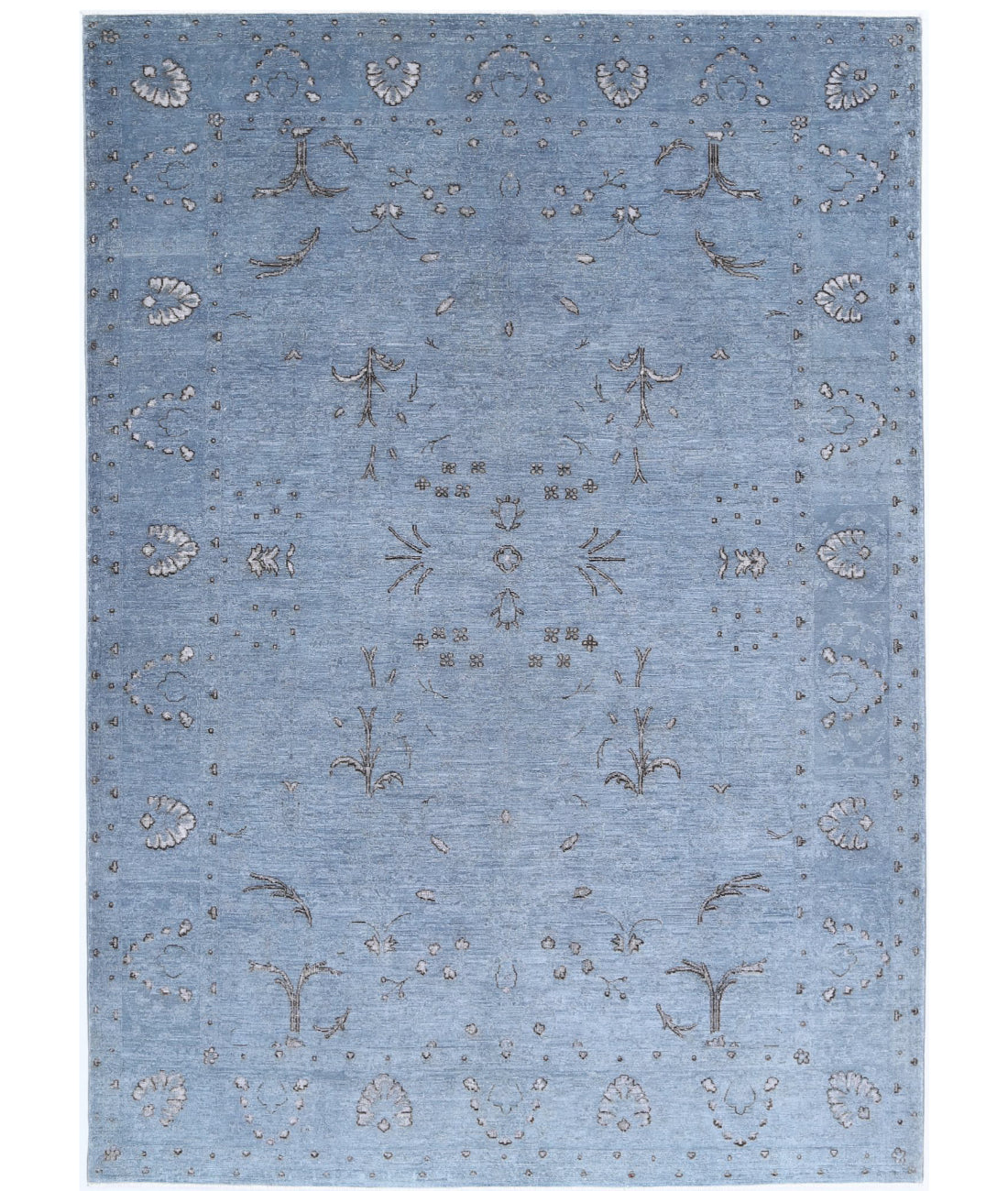 Onyx 6'11'' X 9'9'' Hand-Knotted Wool Rug 6'11'' x 9'9'' (208 X 293) / Grey / Grey