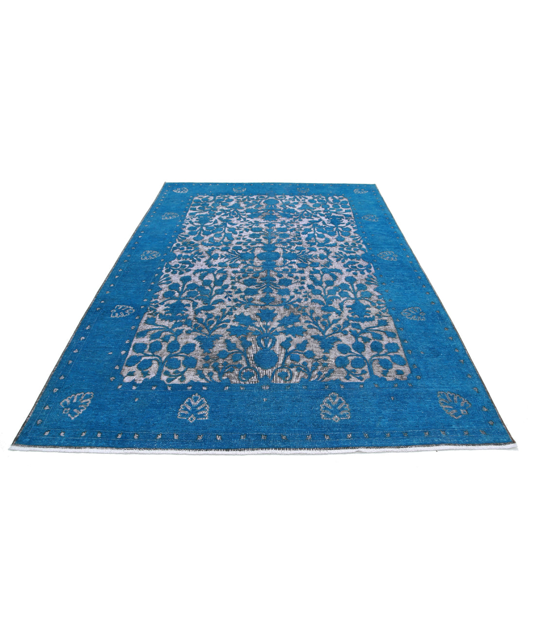 Onyx 6'10'' X 9'6'' Hand-Knotted Wool Rug 6'10'' x 9'6'' (205 X 285) / Teal / Teal