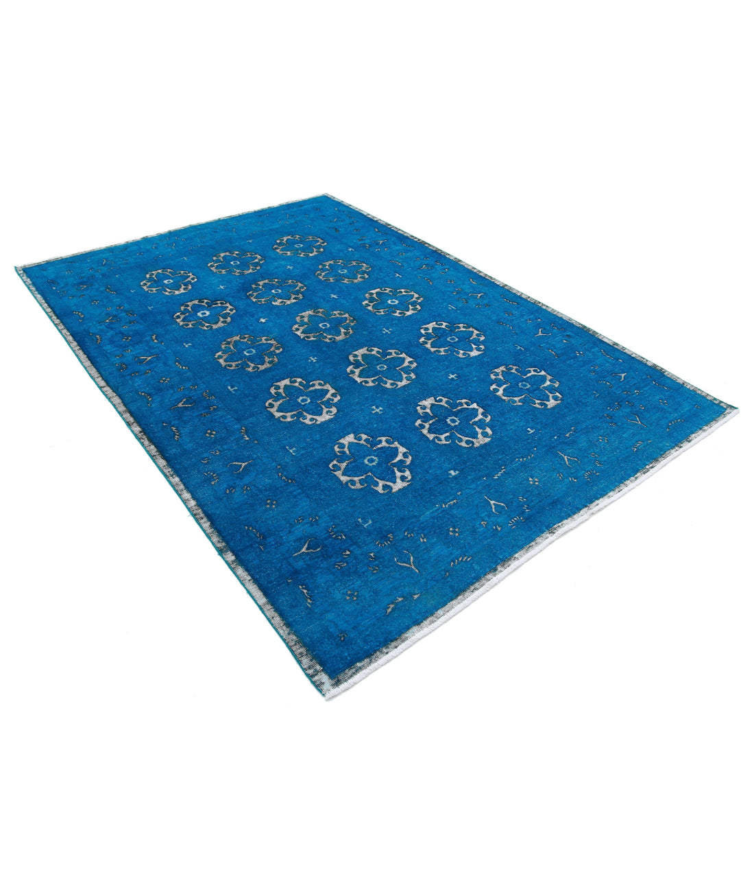 Onyx 6'2'' X 8'8'' Hand-Knotted Wool Rug 6'2'' x 8'8'' (185 X 260) / Teal / Teal