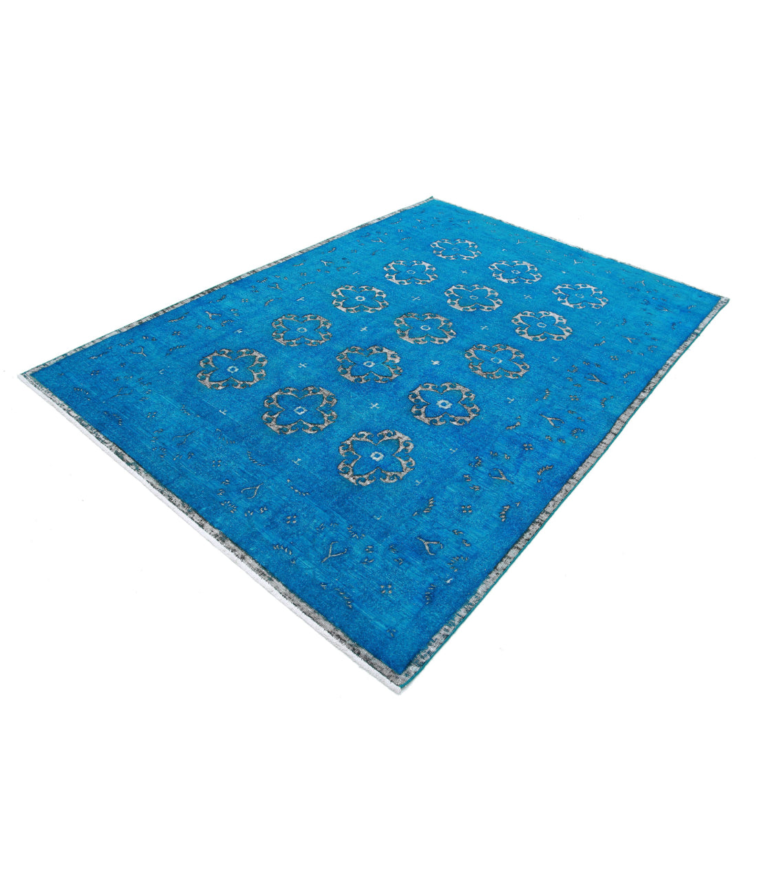 Onyx 6'2'' X 8'8'' Hand-Knotted Wool Rug 6'2'' x 8'8'' (185 X 260) / Teal / Teal