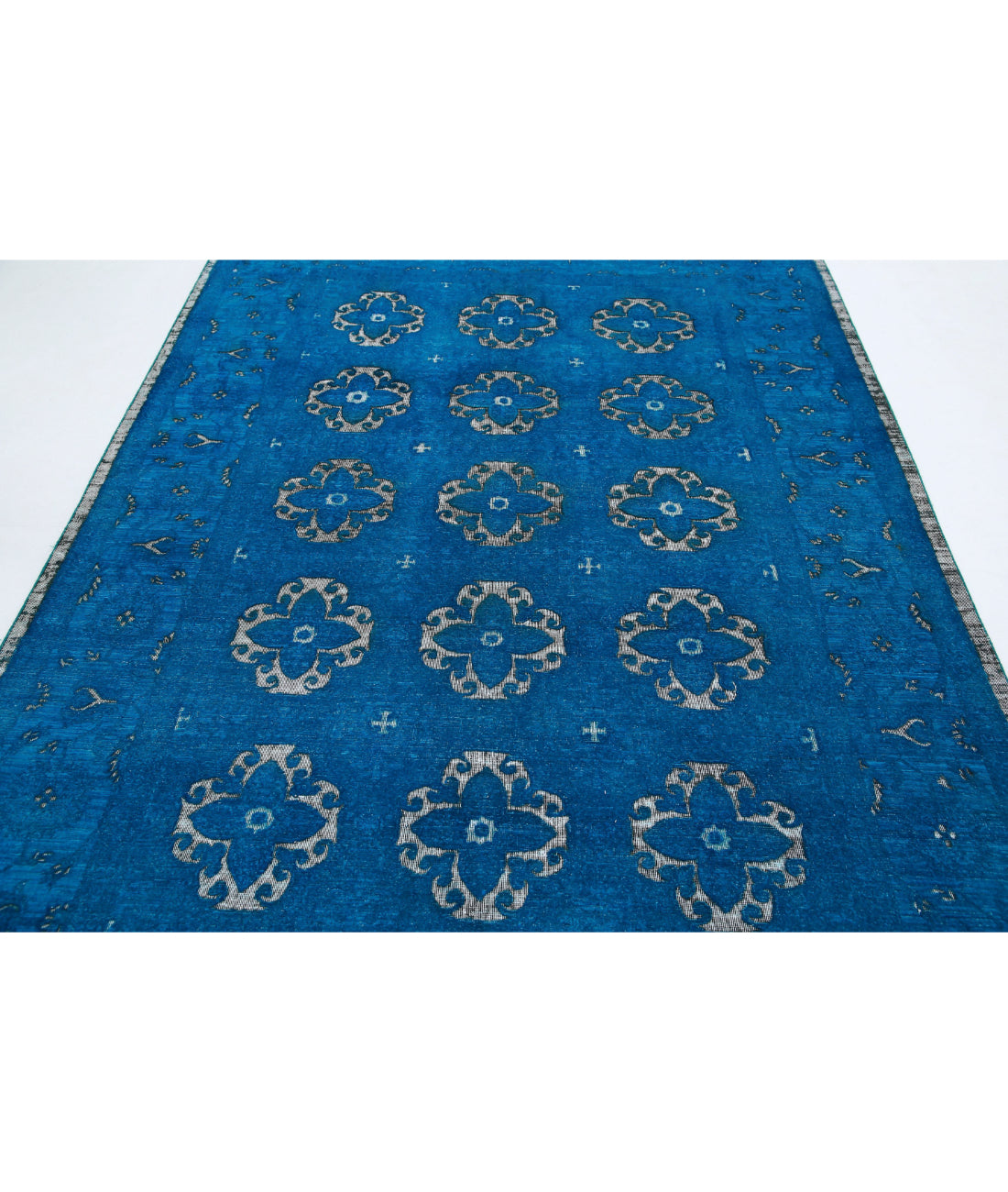 Onyx 6'2'' X 8'8'' Hand-Knotted Wool Rug 6'2'' x 8'8'' (185 X 260) / Teal / Teal