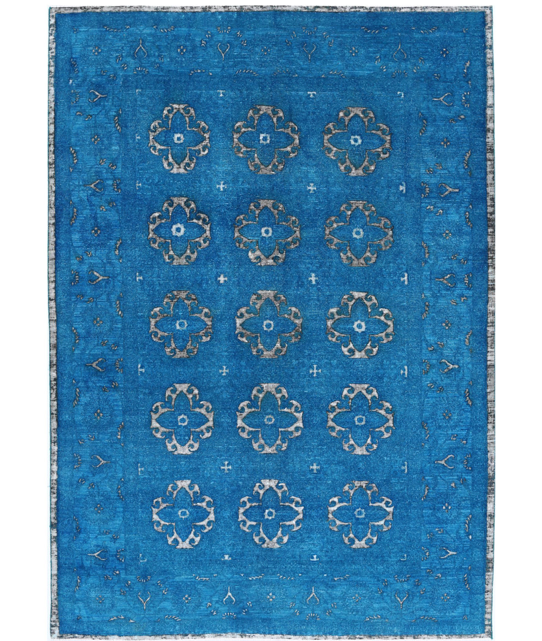 Onyx 6'2'' X 8'8'' Hand-Knotted Wool Rug 6'2'' x 8'8'' (185 X 260) / Teal / Teal