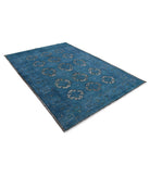 Onyx 6'2'' X 8'8'' Hand-Knotted Wool Rug 6'2'' x 8'8'' (185 X 260) / Blue / Blue