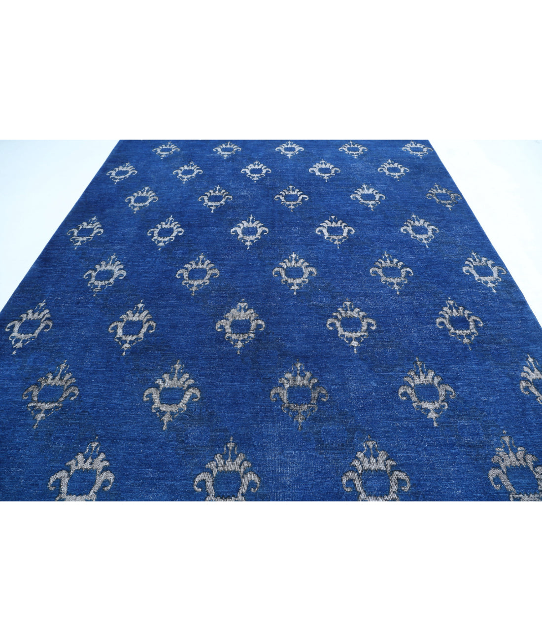 Onyx 8'9'' X 11'5'' Hand-Knotted Wool Rug 8'9'' x 11'5'' (263 X 343) / Blue / Ivory