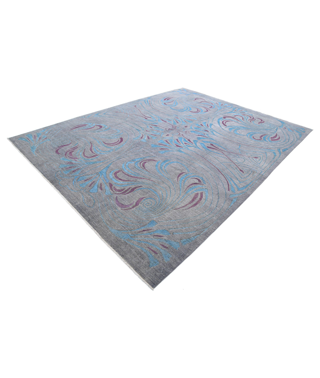 Onyx 8'10'' X 11'6'' Hand-Knotted Wool Rug 8'10'' x 11'6'' (265 X 345) / Grey / Blue