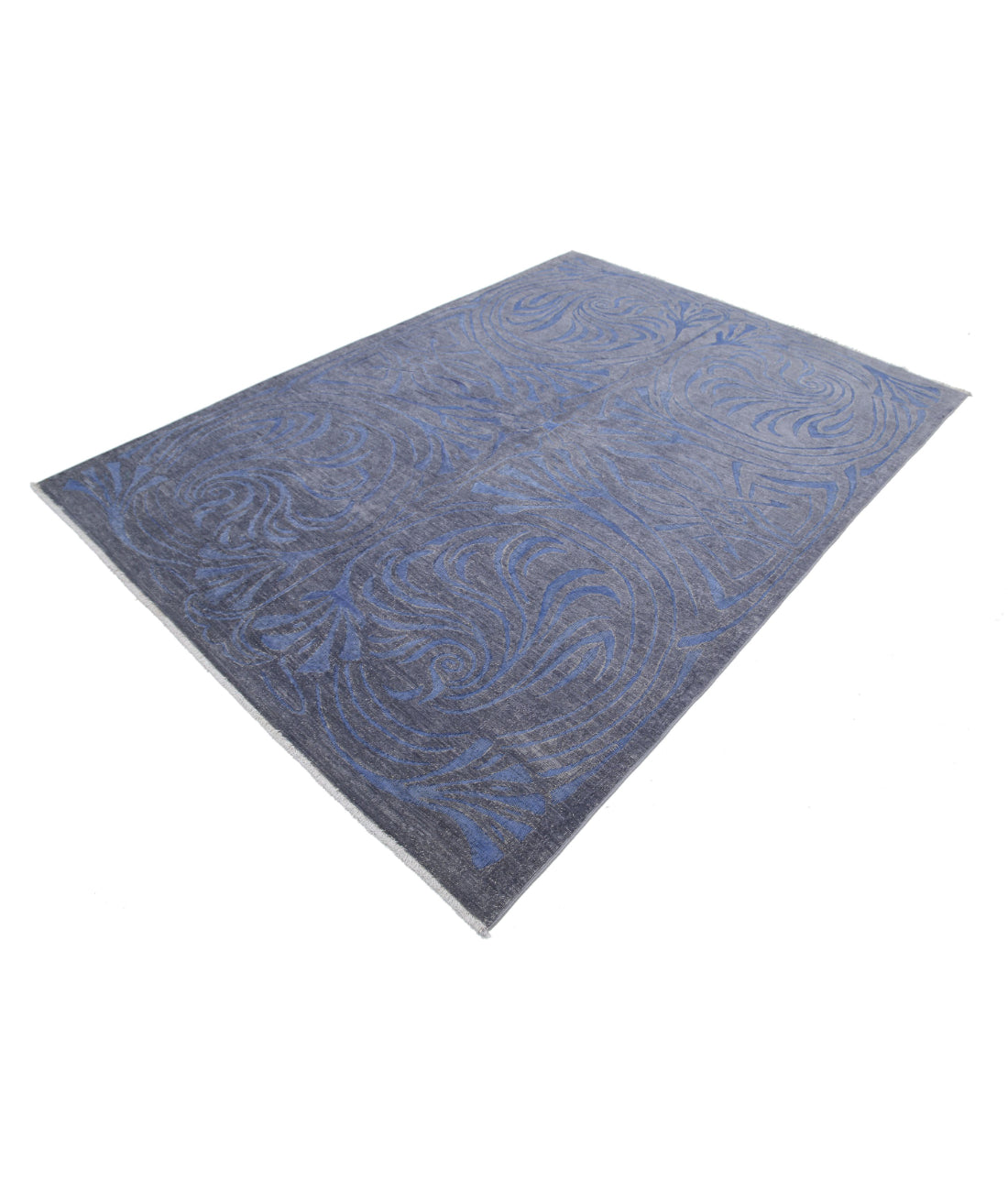 Onyx 6'1'' X 8'5'' Hand-Knotted Wool Rug 6'1'' x 8'5'' (183 X 253) / Grey / Blue