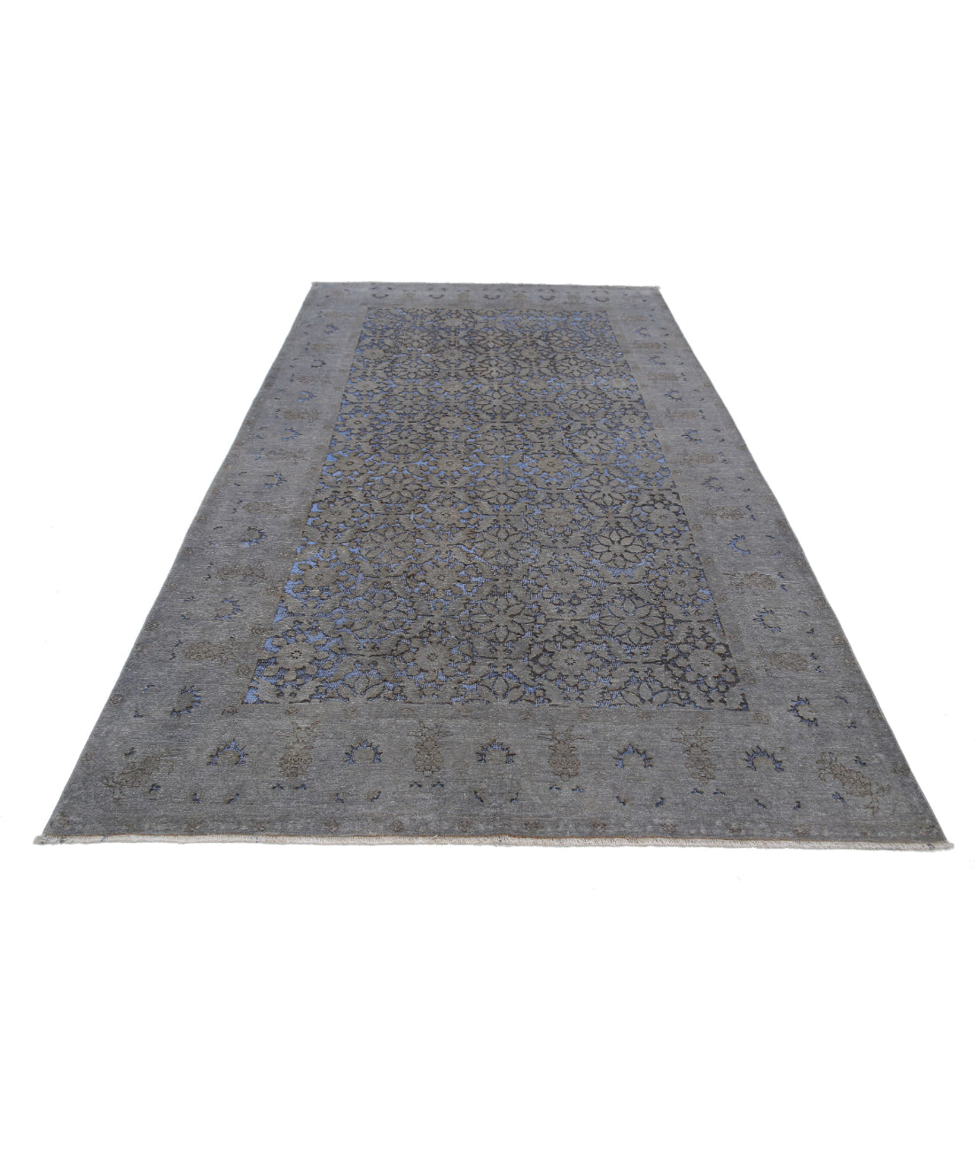 Onyx 5'9'' X 10'0'' Hand-Knotted Wool Rug 5'9'' x 10'0'' (173 X 300) / Blue / Grey