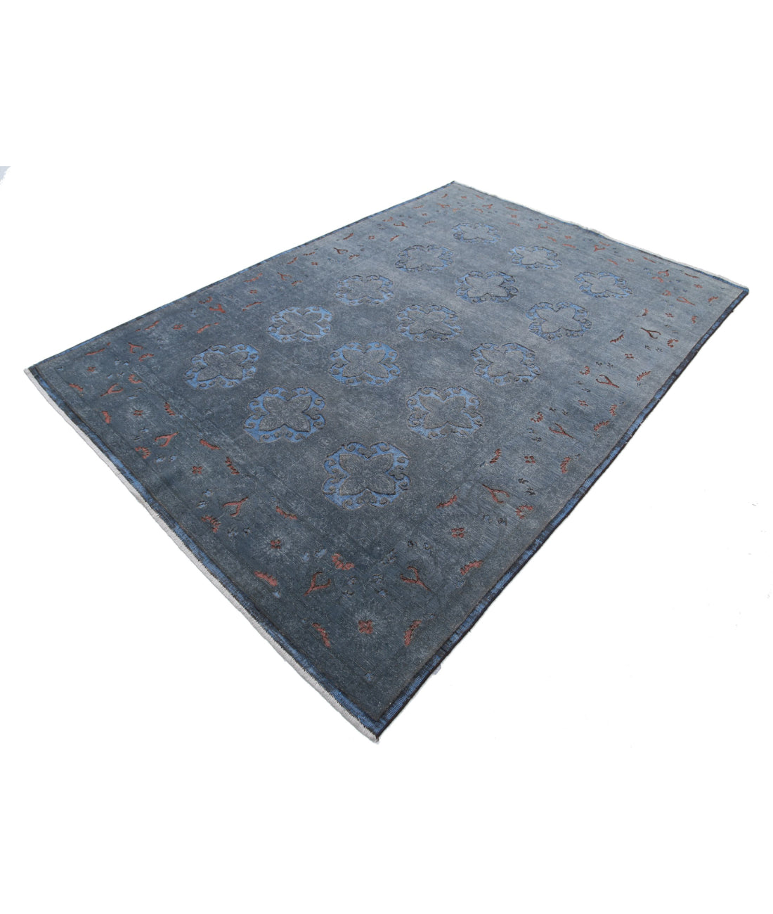 Onyx 6'1'' X 8'11'' Hand-Knotted Wool Rug 6'1'' x 8'11'' (183 X 268) / Grey / Blue