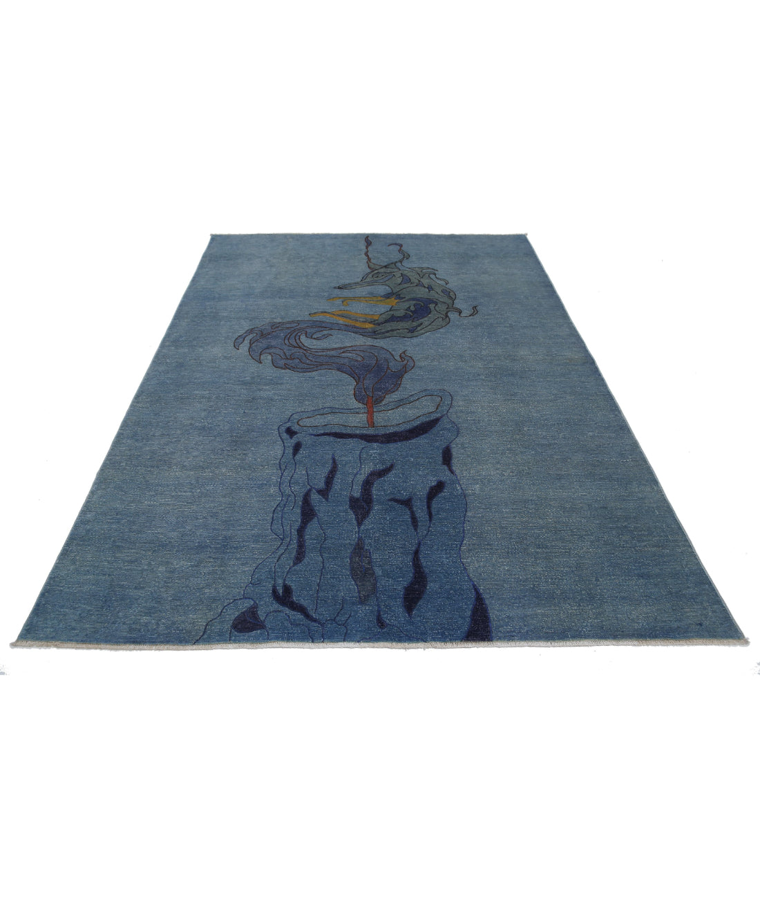 Onyx 6'0'' X 8'8'' Hand-Knotted Wool Rug 6'0'' x 8'8'' (180 X 260) / Blue / Grey