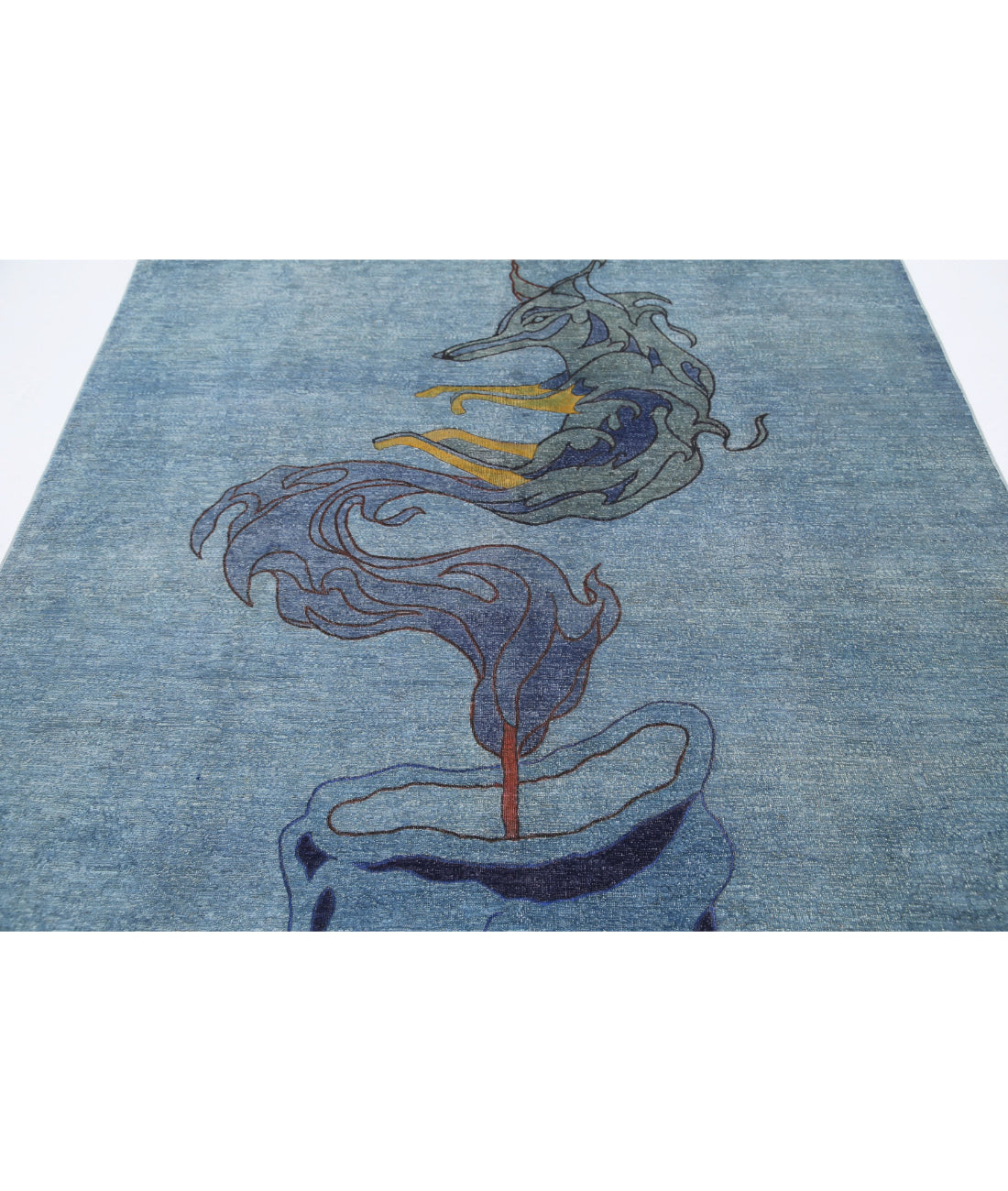 Onyx 6'0'' X 8'8'' Hand-Knotted Wool Rug 6'0'' x 8'8'' (180 X 260) / Blue / Grey