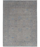 Onyx 6'4'' X 8'9'' Hand-Knotted Wool Rug 6'4'' x 8'9'' (190 X 263) / Grey / Blue