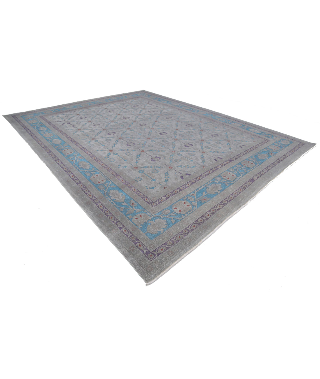 Onyx 11'11'' X 14'10'' Hand-Knotted Wool Rug 11'11'' x 14'10'' (358 X 445) / Grey / Blue