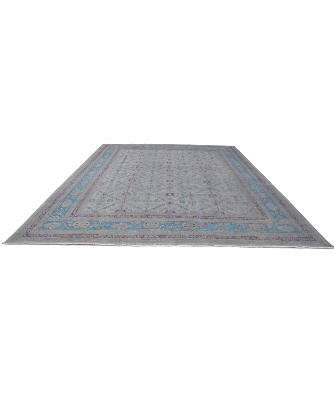 Onyx 11'11'' X 14'10'' Hand-Knotted Wool Rug 11'11'' x 14'10'' (358 X 445) / Grey / Blue