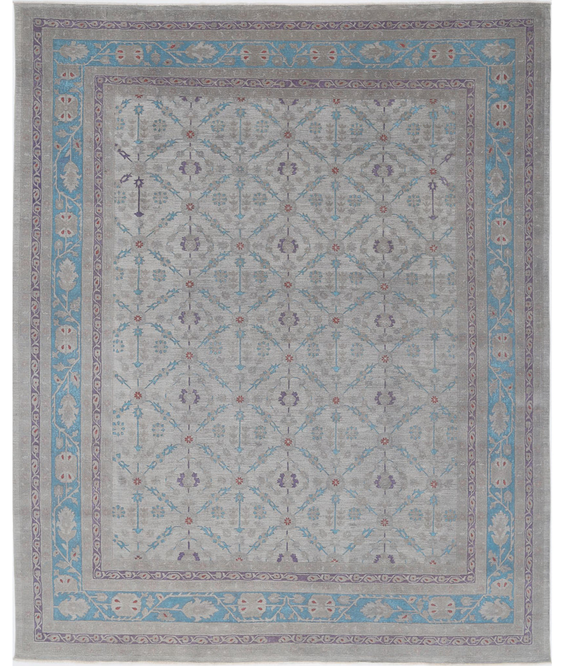 Onyx 11'11'' X 14'10'' Hand-Knotted Wool Rug 11'11'' x 14'10'' (358 X 445) / Grey / Blue