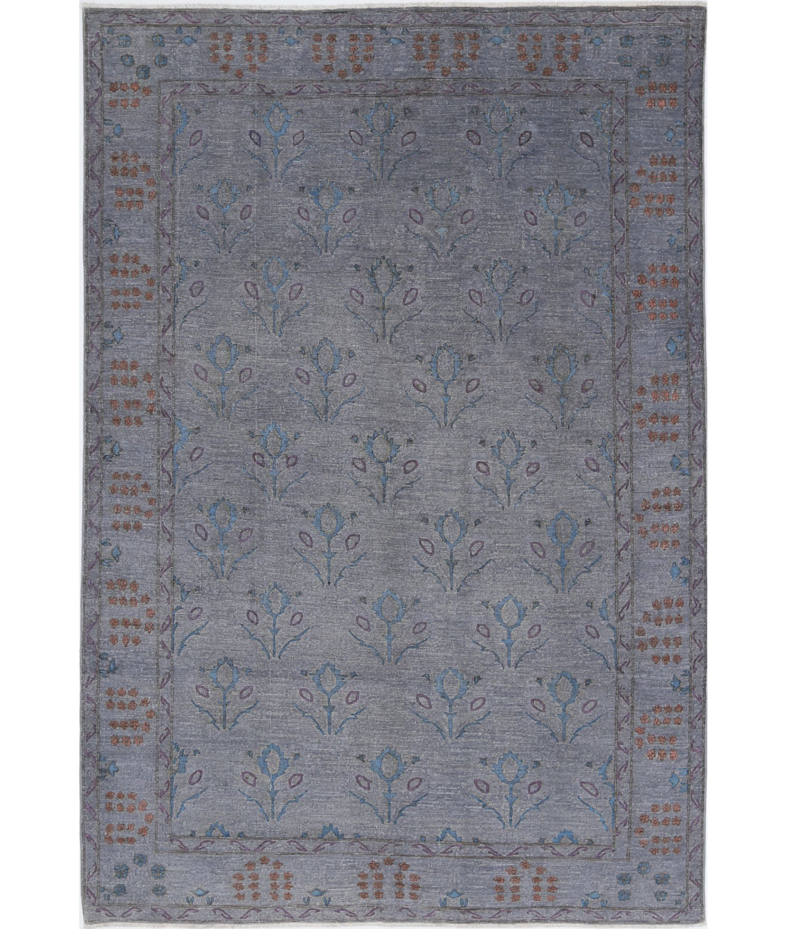 Onyx 6'0'' X 9'0'' Hand-Knotted Wool Rug 6'0'' x 9'0'' (180 X 270) / Grey / Blue