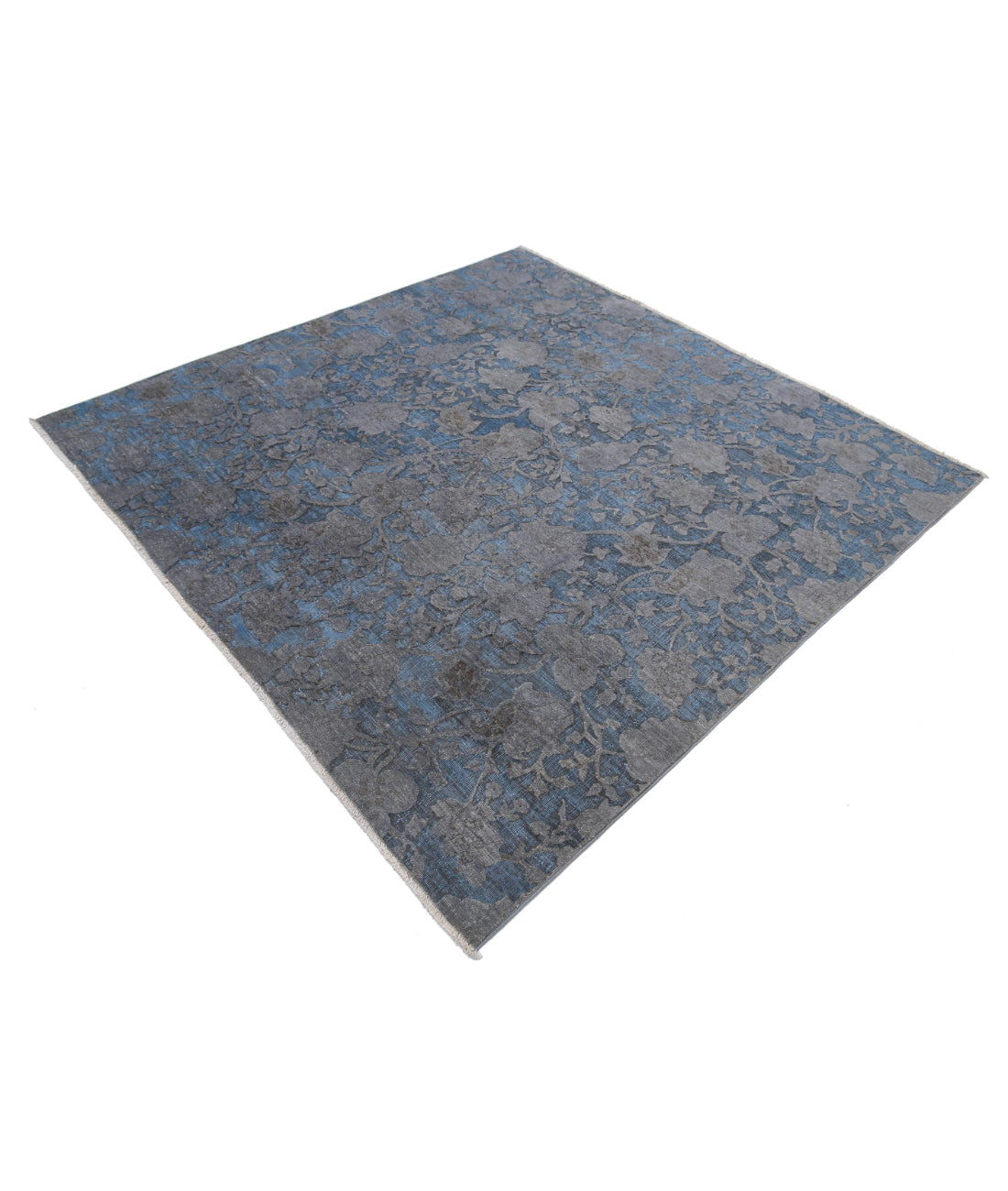 Onyx 6'0'' X 6'1'' Hand-Knotted Wool Rug 6'0'' x 6'1'' (180 X 183) / Grey / Blue