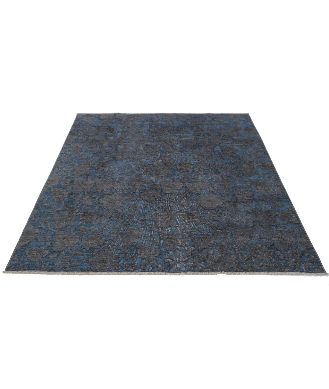 Onyx 6'0'' X 6'1'' Hand-Knotted Wool Rug 6'0'' x 6'1'' (180 X 183) / Grey / Blue