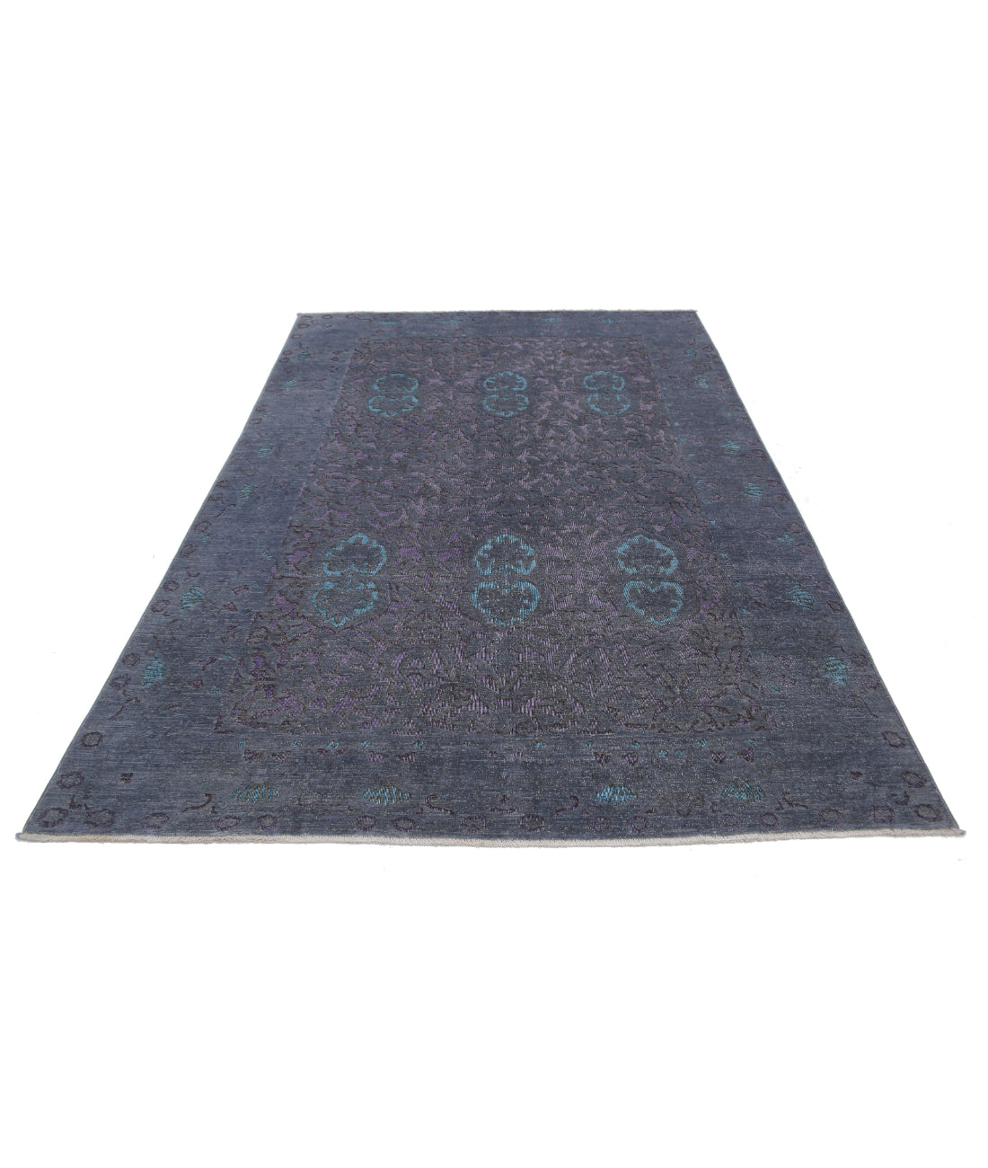 Onyx 5'10'' X 8'5'' Hand-Knotted Wool Rug 5'10'' x 8'5'' (175 X 253) / Grey / Purple