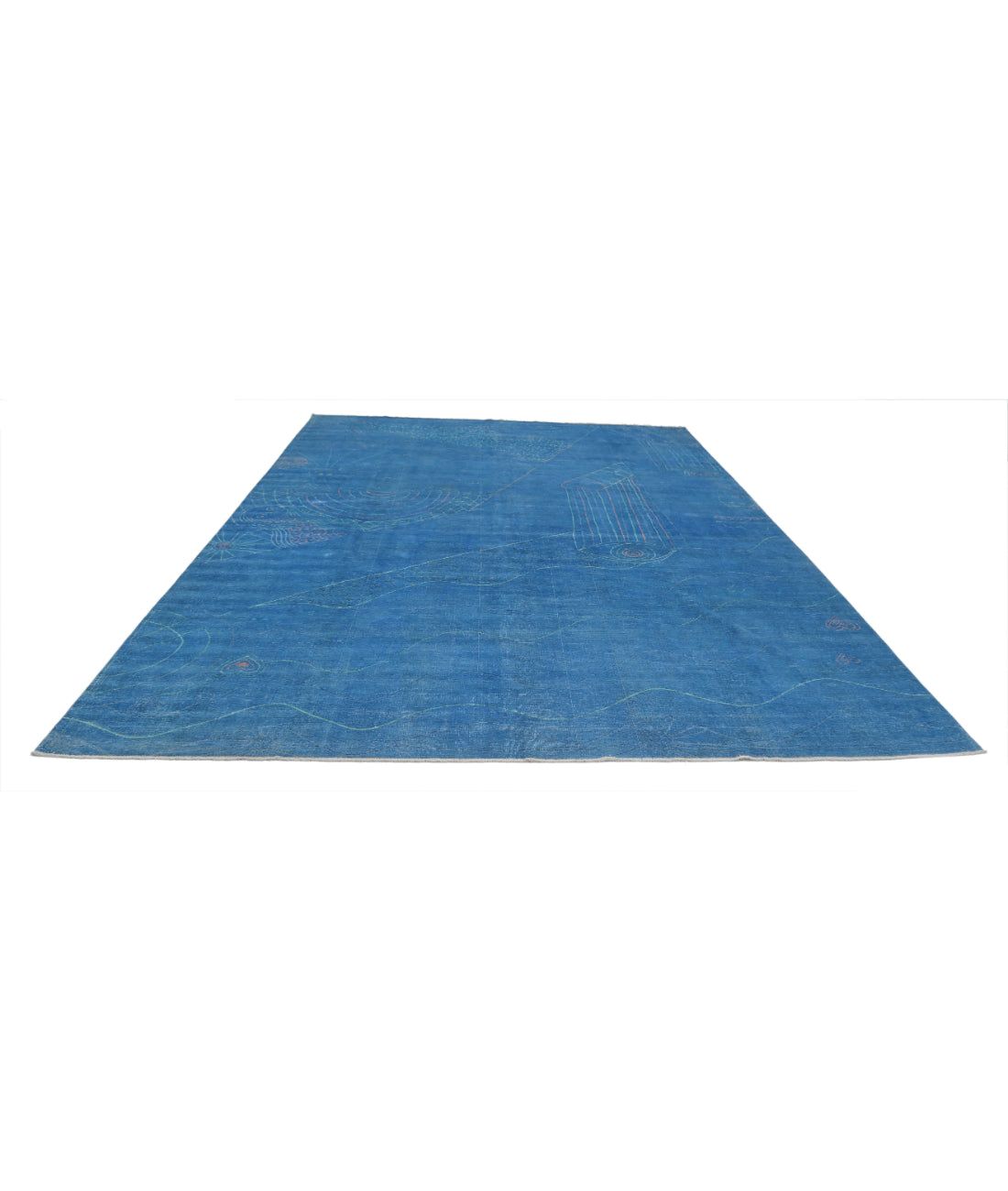 Onyx 9'7'' X 13'3'' Hand-Knotted Wool Rug 9'7'' x 13'3'' (288 X 398) / Blue / Pink