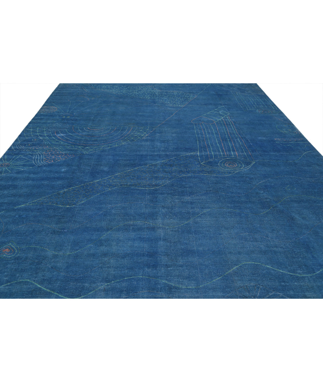 Onyx 9'7'' X 13'3'' Hand-Knotted Wool Rug 9'7'' x 13'3'' (288 X 398) / Blue / Pink