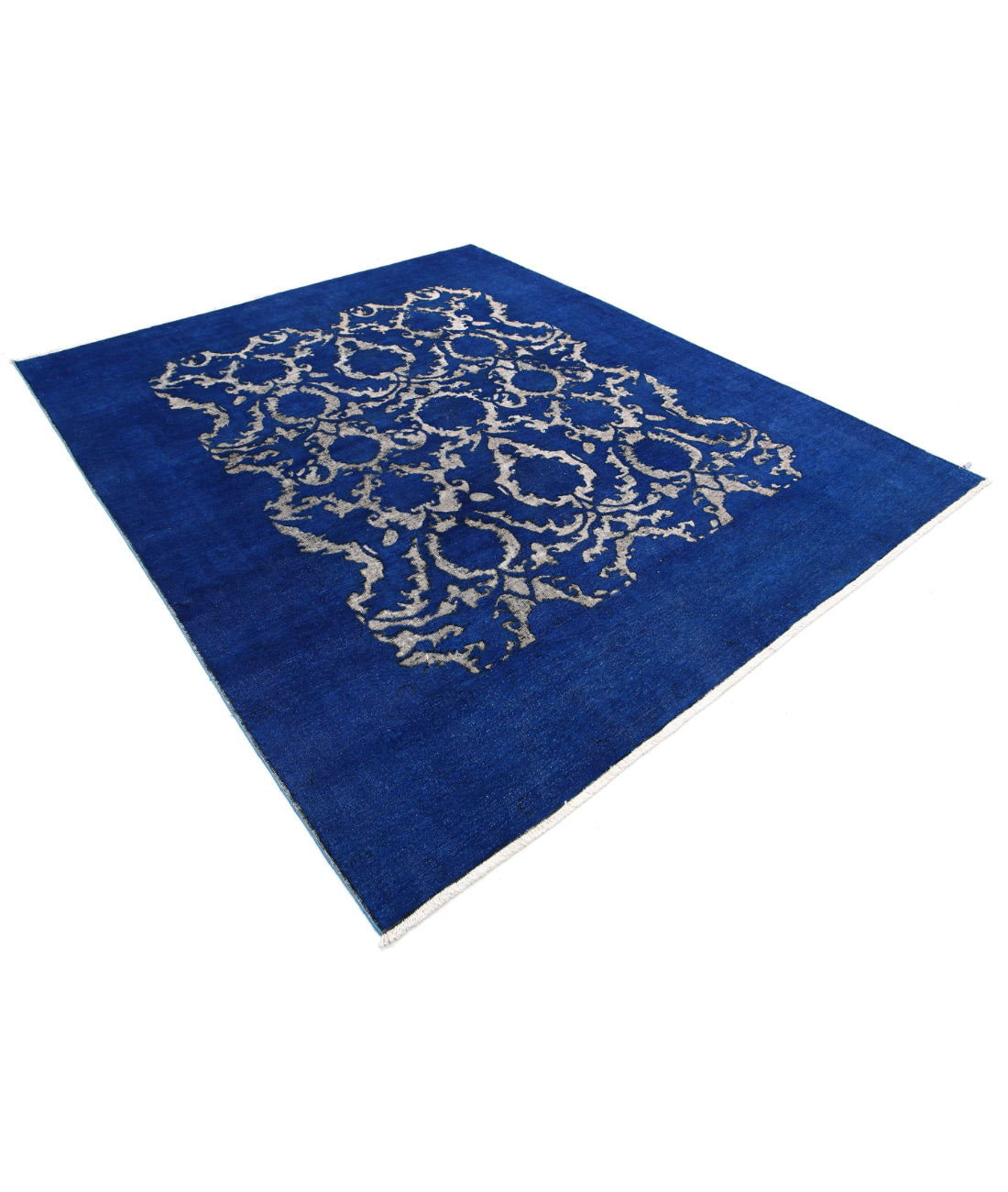 Onyx 7'9'' X 9'4'' Hand-Knotted Wool Rug 7'9'' x 9'4'' (233 X 280) / Blue / Blue