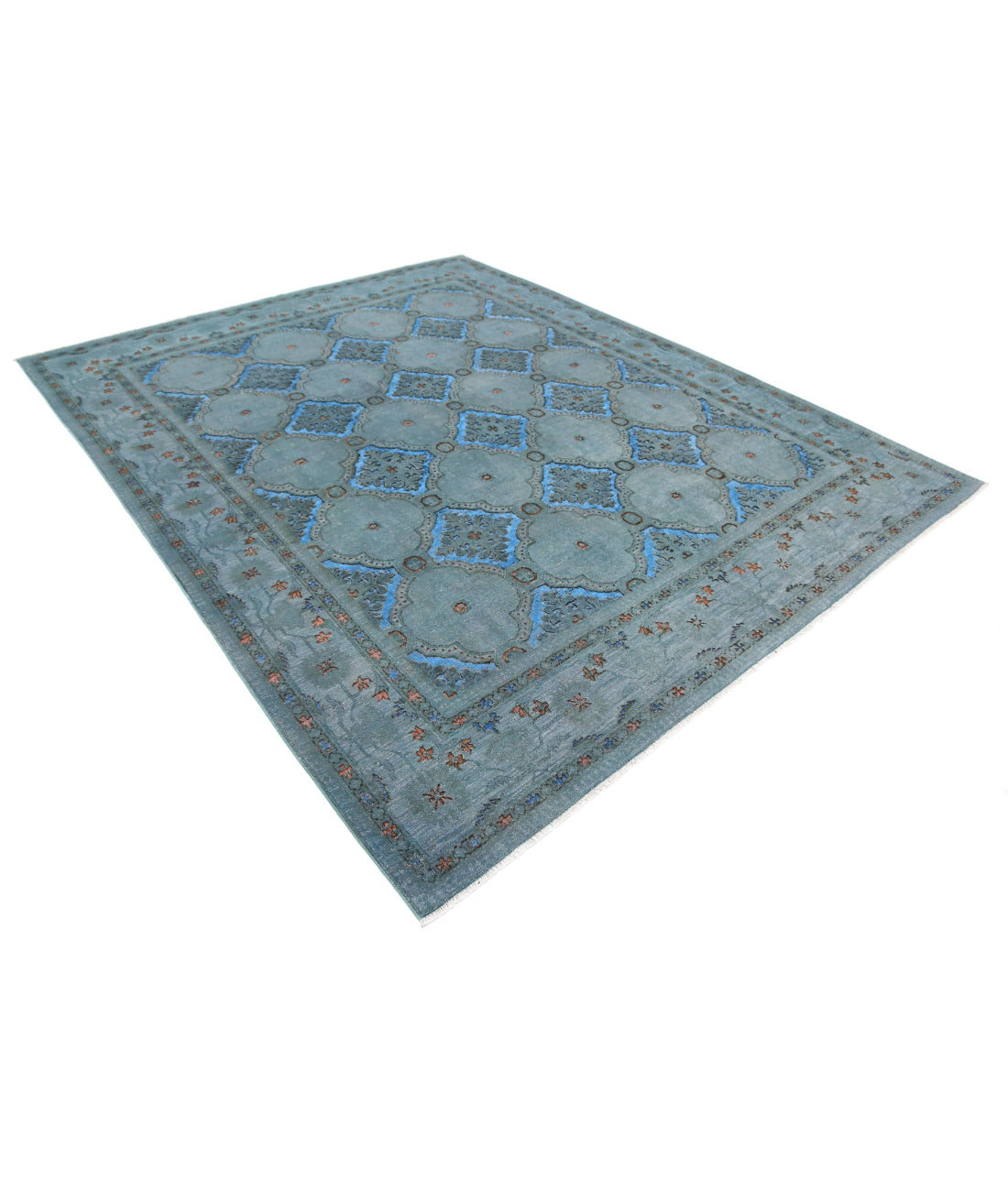 Onyx 7'11'' X 9'7'' Hand-Knotted Wool Rug 7'11'' x 9'7'' (238 X 288) / Grey / Blue