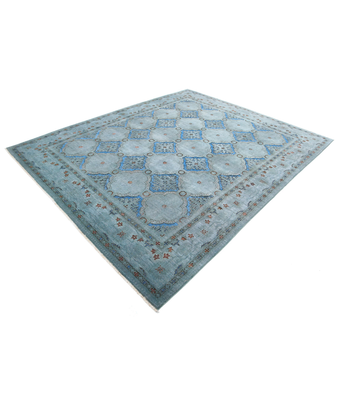 Onyx 7'11'' X 9'7'' Hand-Knotted Wool Rug 7'11'' x 9'7'' (238 X 288) / Grey / Blue