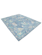 Oushak 8' 9" X 10' 1" Hand-Knotted Wool Rug 8' 9" X 10' 1" (267 X 307) / Blue / Green