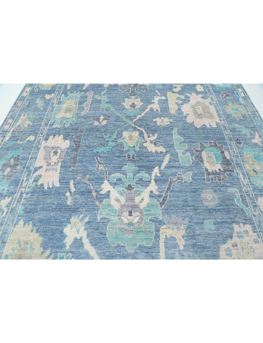 Oushak 8' 9" X 10' 1" Hand-Knotted Wool Rug 8' 9" X 10' 1" (267 X 307) / Blue / Green