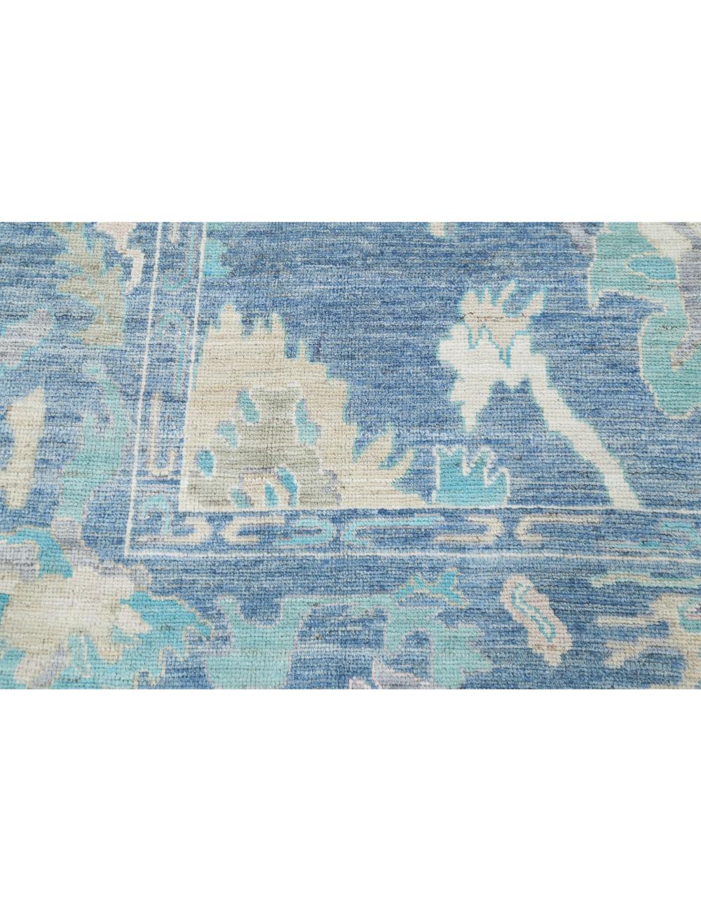 Oushak 8' 9" X 10' 1" Hand-Knotted Wool Rug 8' 9" X 10' 1" (267 X 307) / Blue / Green