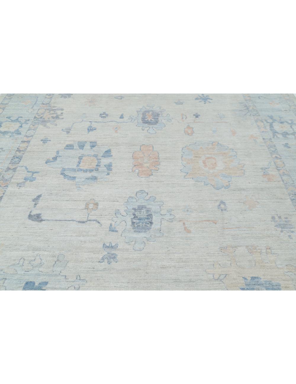 Oushak 9' 2" X 12' 3" Hand-Knotted Wool Rug 9' 2" X 12' 3" (279 X 373) / Grey / Blue