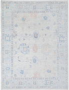 Oushak 9' 2" X 12' 3" Hand-Knotted Wool Rug 9' 2" X 12' 3" (279 X 373) / Grey / Blue