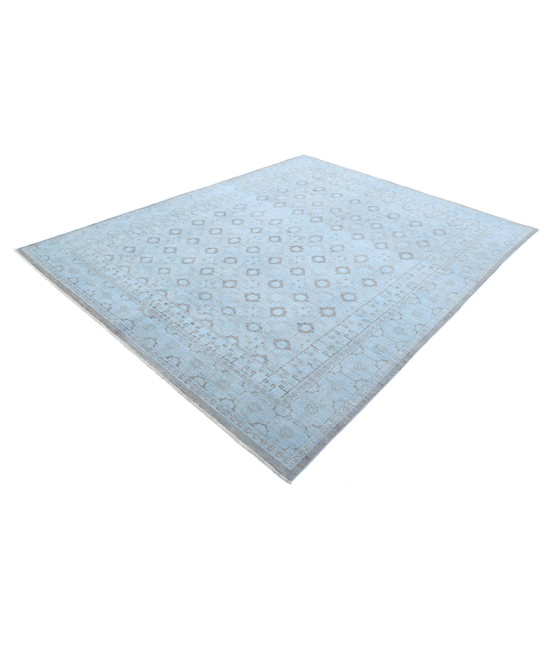 Overdye 7'9'' X 9'9'' Hand-Knotted Wool Rug 7'9'' x 9'9'' (233 X 293) / Teal / N/A