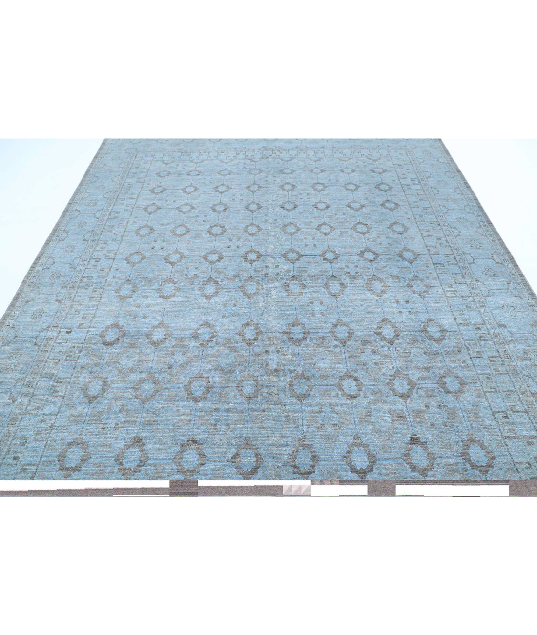 Overdye 7'9'' X 9'9'' Hand-Knotted Wool Rug 7'9'' x 9'9'' (233 X 293) / Teal / N/A