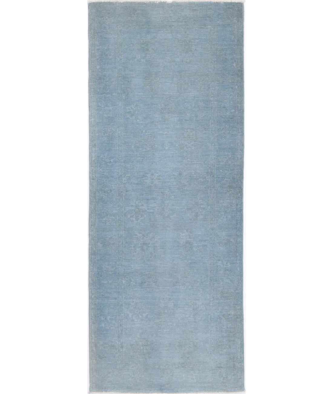 Overdye 2'5'' X 6'7'' Hand-Knotted Wool Rug 2'5'' x 6'7'' (73 X 198) / Teal / Teal