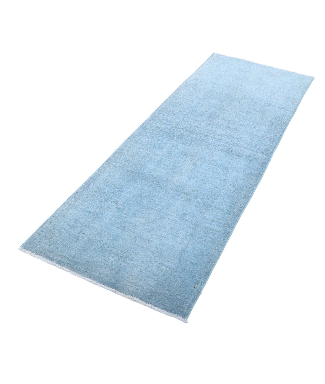 Overdye 2'4'' X 6'9'' Hand-Knotted Wool Rug 2'4'' x 6'9'' (70 X 203) / Teal / Teal