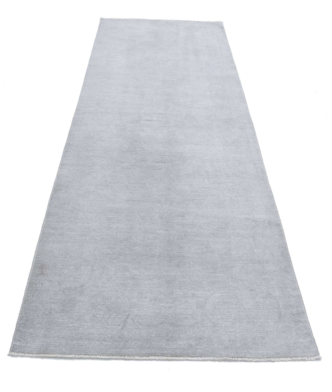 Overdye 3'2'' X 9'0'' Hand-Knotted Wool Rug 3'2'' x 9'0'' (95 X 270) / Grey / Grey