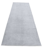 Overdye 3'2'' X 9'0'' Hand-Knotted Wool Rug 3'2'' x 9'0'' (95 X 270) / Grey / Grey