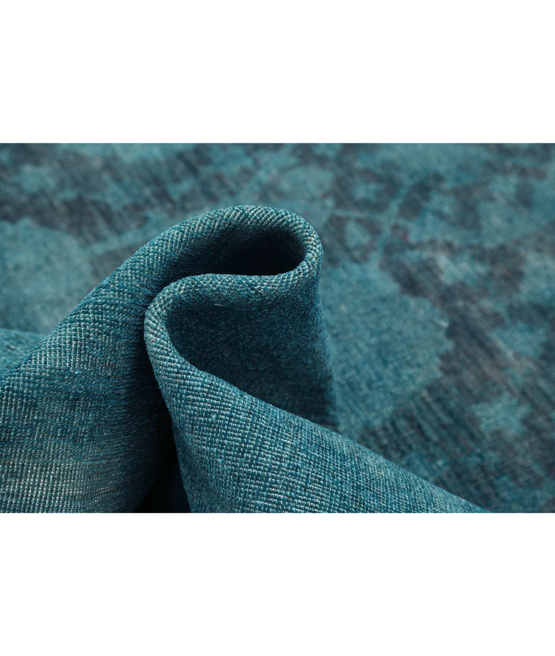 Overdye 9'9'' X 25'0'' Hand-Knotted Wool Rug 9'9'' x 25'0'' (293 X 750) / Teal / N/A