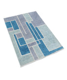 Overdye 2'9'' X 3'10'' Hand-Knotted Wool Rug 2'9'' x 3'10'' (83 X 115) / Grey / Blue