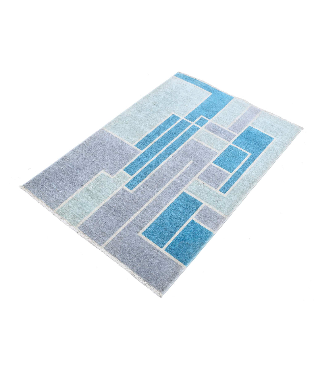 Overdye 2'9'' X 3'10'' Hand-Knotted Wool Rug 2'9'' x 3'10'' (83 X 115) / Grey / Blue