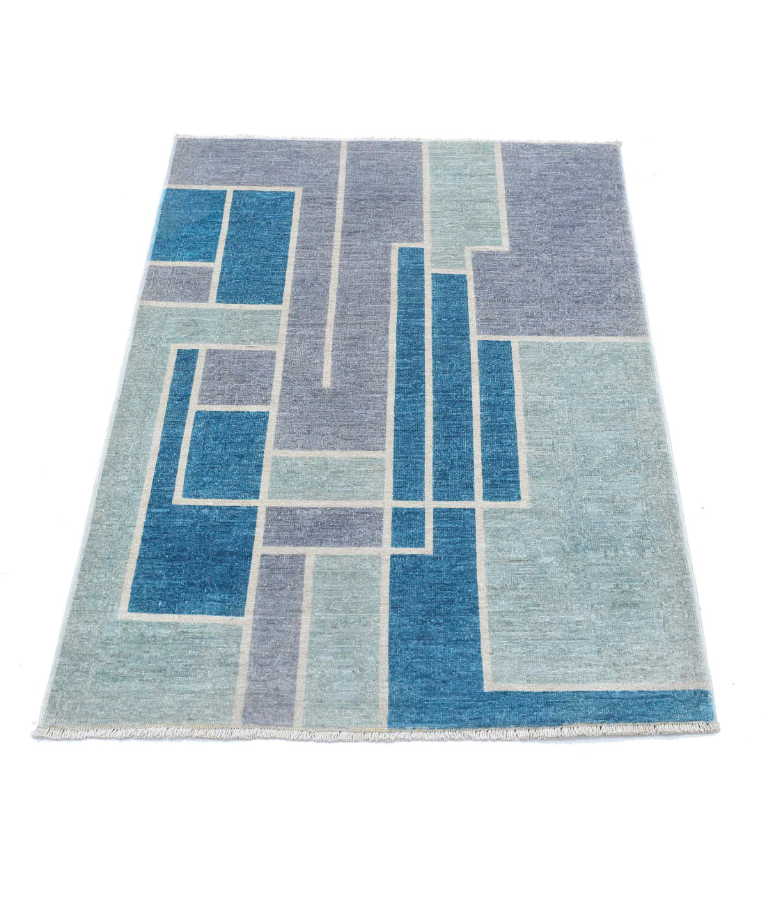 Overdye 2'9'' X 3'10'' Hand-Knotted Wool Rug 2'9'' x 3'10'' (83 X 115) / Grey / Blue