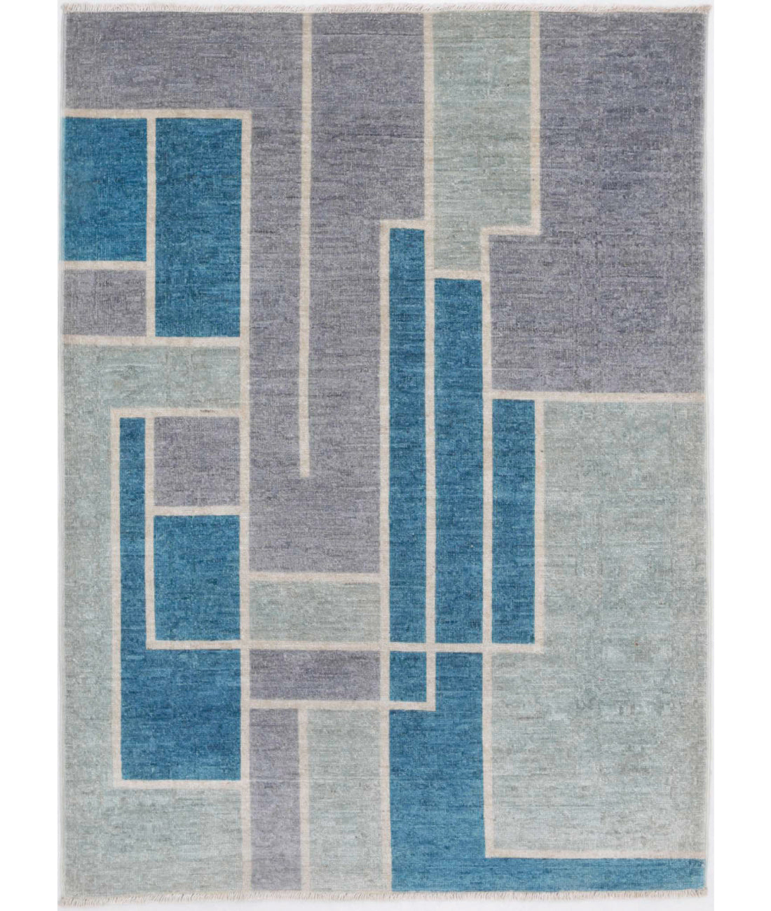 Overdye 2'9'' X 3'10'' Hand-Knotted Wool Rug 2'9'' x 3'10'' (83 X 115) / Grey / Blue