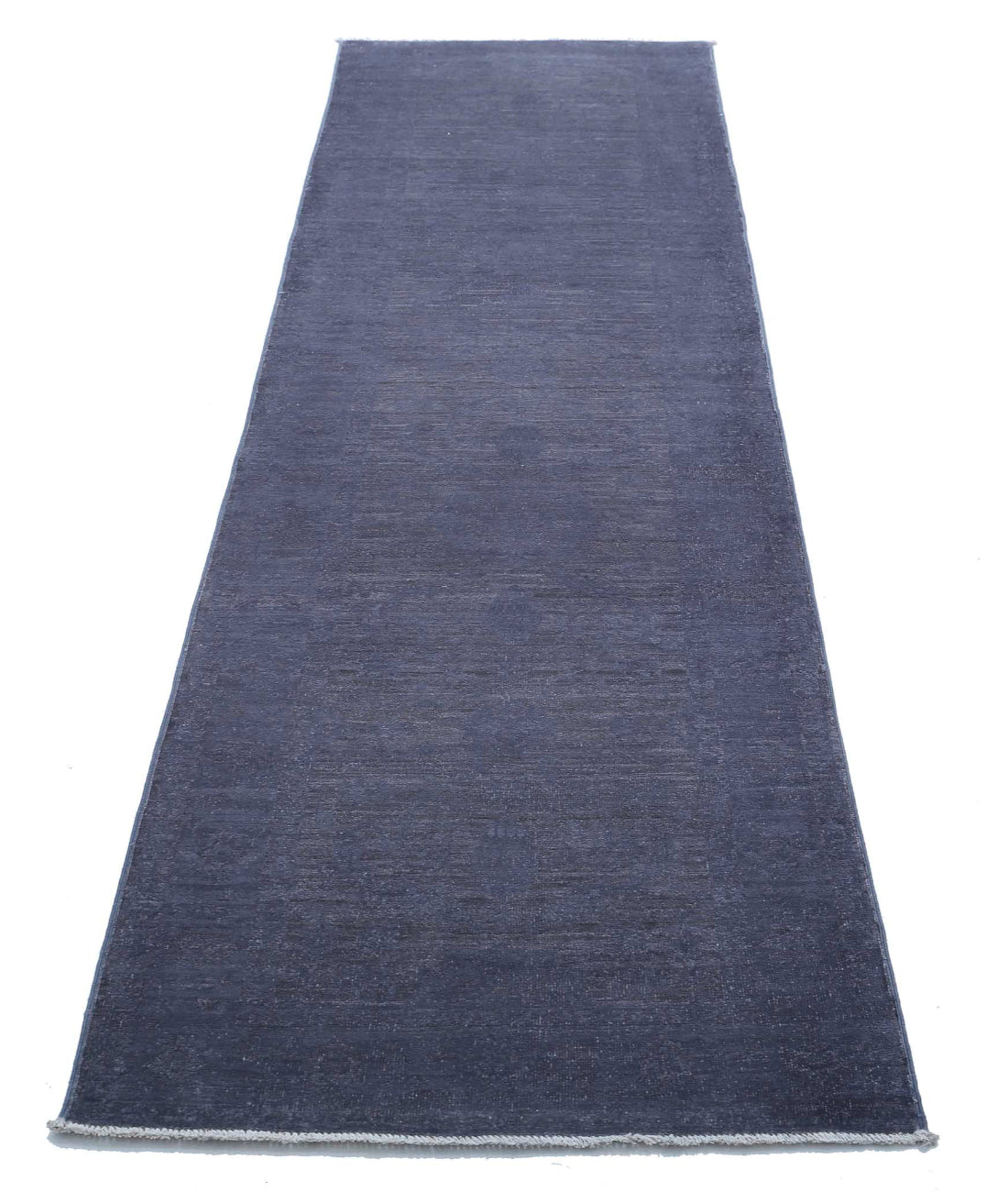 Overdye 2'6'' X 9'6'' Hand-Knotted Wool Rug 2'6'' x 9'6'' (75 X 285) / Grey / Grey