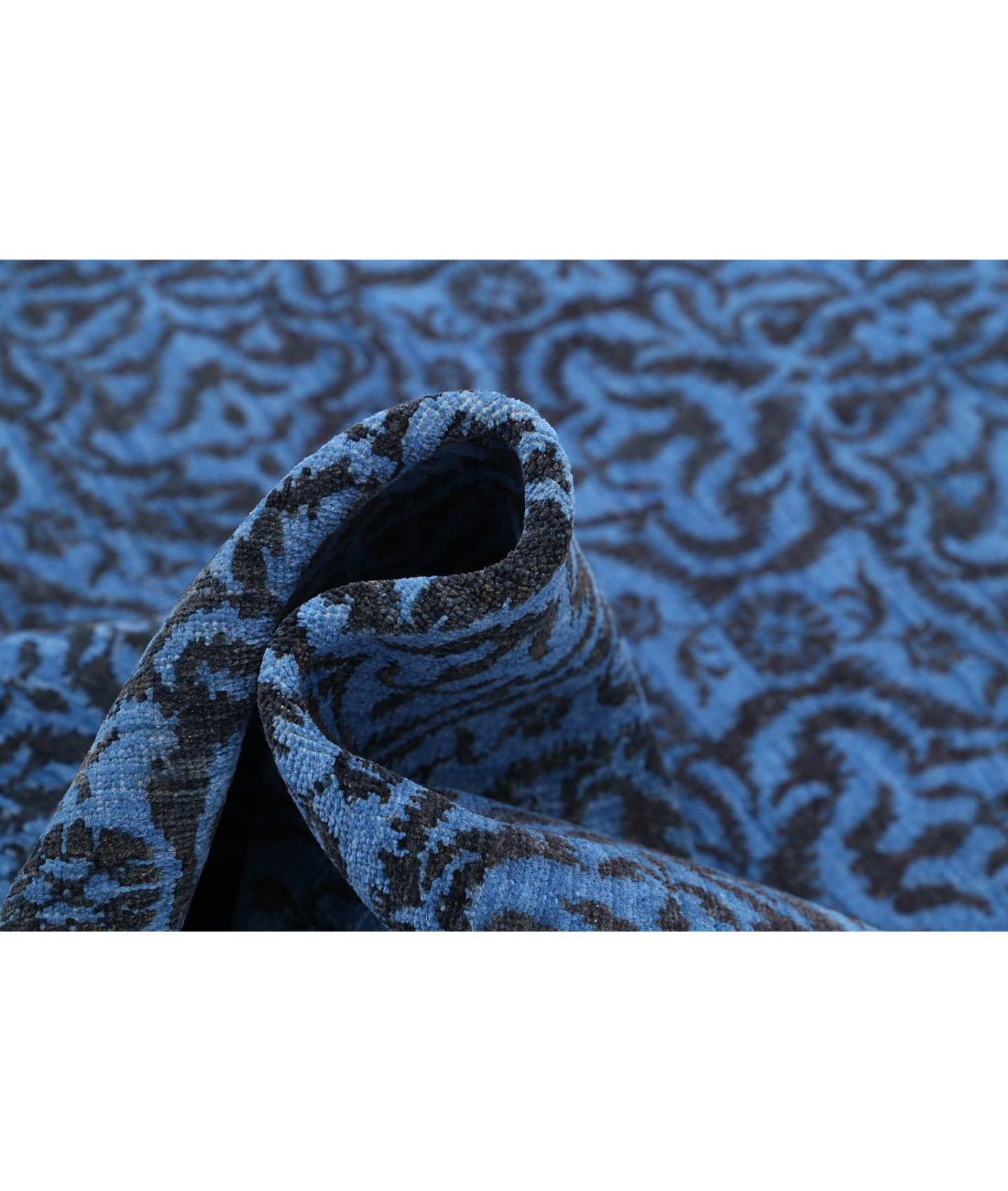 Overdye 8'10'' X 11'9'' Hand-Knotted Wool Rug 8'10'' x 11'9'' (265 X 353) / Blue / Black