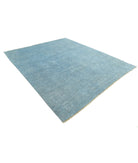 Overdye 8'5'' X 9'6'' Hand-Knotted Wool Rug 8'5'' x 9'6'' (253 X 285) / Blue / Blue